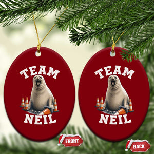 Team Neil The Seal Ceramic Ornament Funny Tasmania Elephant Seal with Traffic Cone TS11 Print Your Wear