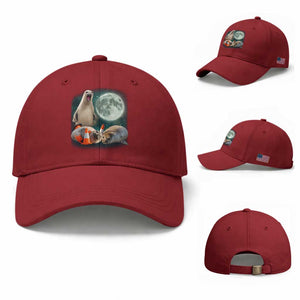 Funny Neil The Seal Howling at Moon 90s Retro Baseball Cap TS11 Baseball Cap Universal Fit Cherry Red Print Your Wear