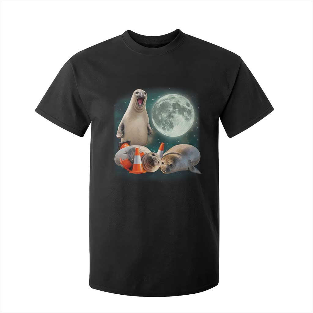 Funny Neil The Seal Howling at Moon 90s Retro T Shirt For Kid TS11 Black Print Your Wear