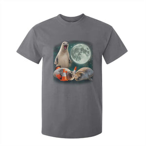 Funny Neil The Seal Howling at Moon 90s Retro T Shirt For Kid TS11 Charcoal Print Your Wear