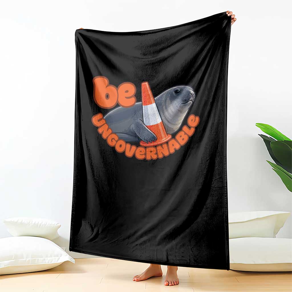 Neil The Seal Be Ungovernable Throw Blanket Funny Tasmania Elephant Seal Road TS11 Print Your Wear