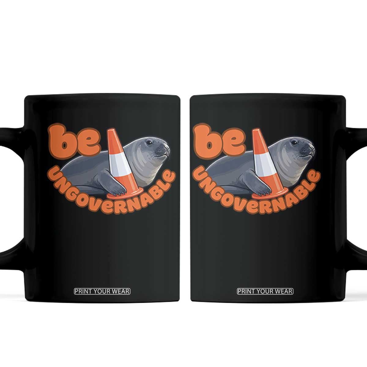 Neil The Seal Be Ungovernable Coffee Mug Funny Tasmania Elephant Seal Road TS11 Black Print Your Wear