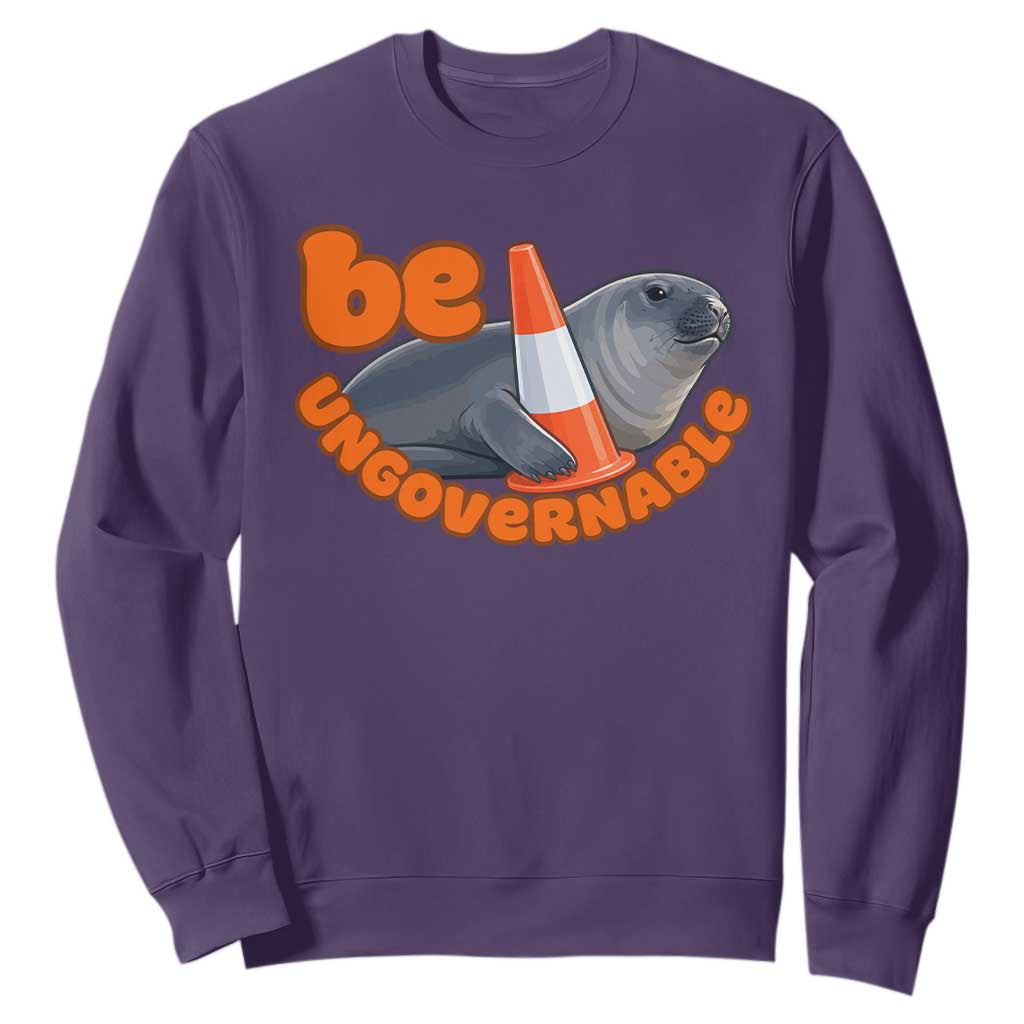 Neil The Seal Be Ungovernable Sweatshirt Funny Tasmania Elephant Seal Road TS11 Purple Print Your Wear