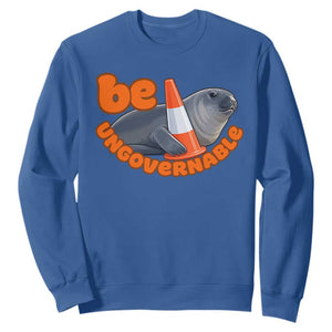 Neil The Seal Be Ungovernable Sweatshirt Funny Tasmania Elephant Seal Road TS11 Royal Blue Print Your Wear