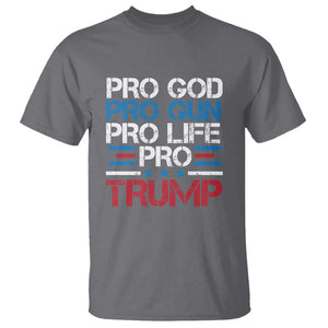 Trump Supporters T Shirt Pro God Pro Gun Pro Life Pro Trump Election Star TS11 Charcoal Print Your Wear