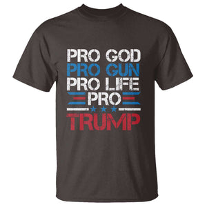 Trump Supporters T Shirt Pro God Pro Gun Pro Life Pro Trump Election Star TS11 Dark Chocolate Print Your Wear