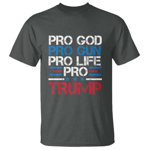 Trump Supporters T Shirt Pro God Pro Gun Pro Life Pro Trump Election Star TS11 Dark Heather Print Your Wear