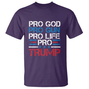 Trump Supporters T Shirt Pro God Pro Gun Pro Life Pro Trump Election Star TS11 Purple Print Your Wear