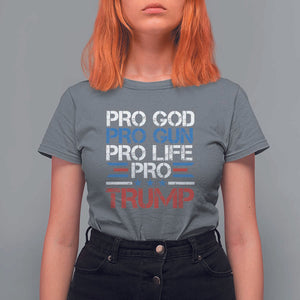 Trump Supporters T Shirt For Women Pro God Pro Gun Pro Life Pro Trump Election Star TS11 Charcoal Print Your Wear