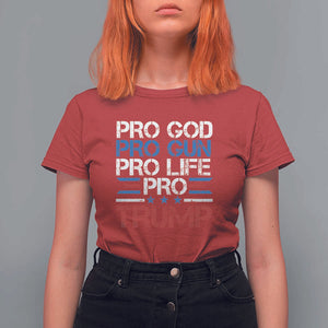 Trump Supporters T Shirt For Women Pro God Pro Gun Pro Life Pro Trump Election Star TS11 Red Print Your Wear