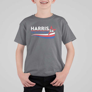 Kamala Supporter T Shirt For Kid Harris'24 I'm With Her American Flag Star TS11 Charcoal Print Your Wear