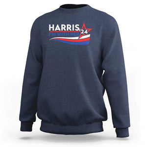 Kamala Supporter Sweatshirt Harris'24 I'm With Her American Flag Star TS11 Navy Print Your Wear