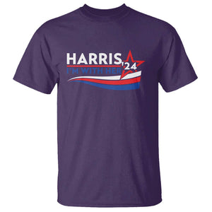 Kamala Supporter T Shirt Harris'24 I'm With Her American Flag Star TS11 Purple Print Your Wear