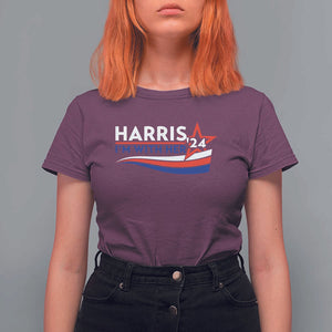 Kamala Supporter T Shirt For Women Harris'24 I'm With Her American Flag Star TS11 Maroon Print Your Wear