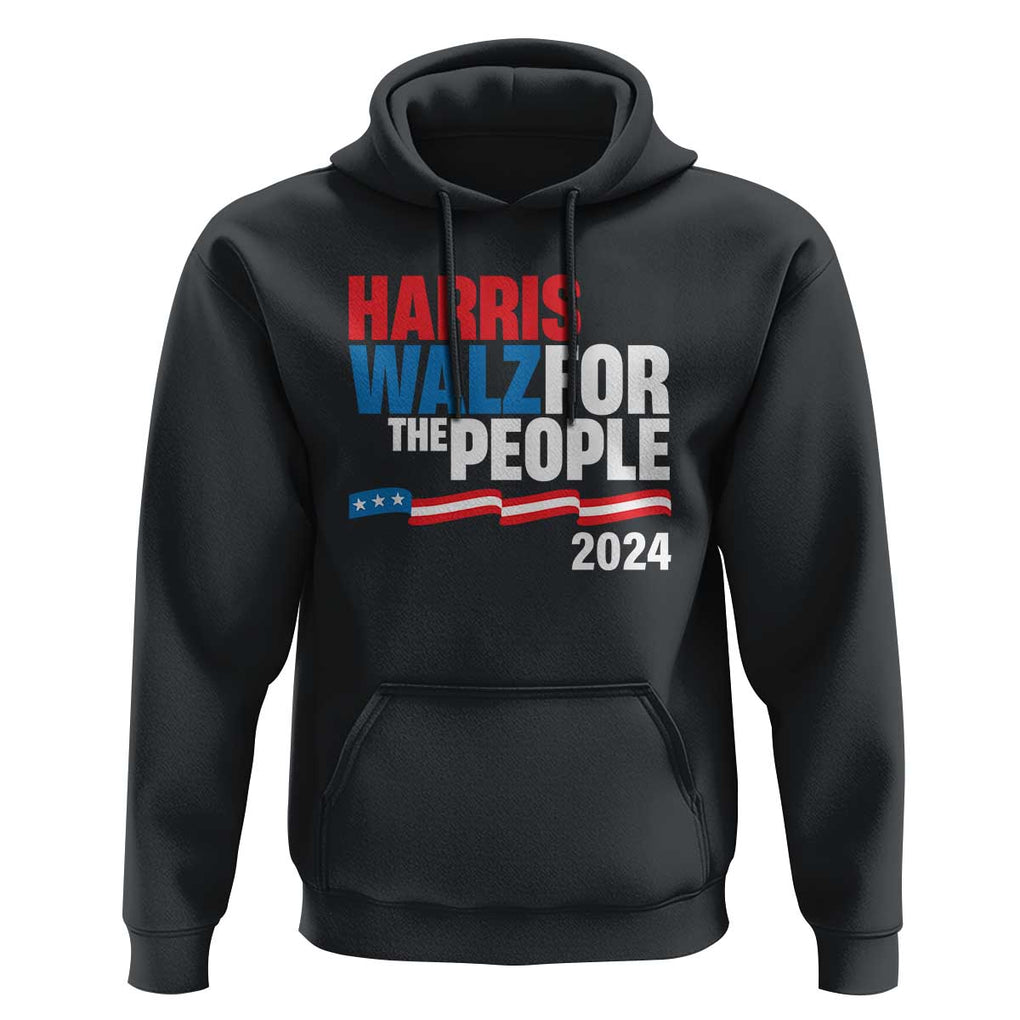 Harris Walz For The People Hoodie Presidential Election 2024 American Flag TS11 Black Print Your Wear