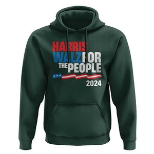 Harris Walz For The People Hoodie Presidential Election 2024 American Flag TS11 Dark Forest Green Print Your Wear