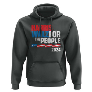 Harris Walz For The People Hoodie Presidential Election 2024 American Flag TS11 Dark Heather Print Your Wear