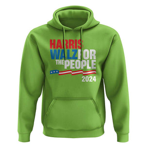 Harris Walz For The People Hoodie Presidential Election 2024 American Flag TS11 Lime Print Your Wear