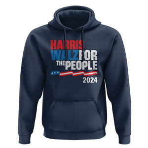 Harris Walz For The People Hoodie Presidential Election 2024 American Flag TS11 Navy Print Your Wear