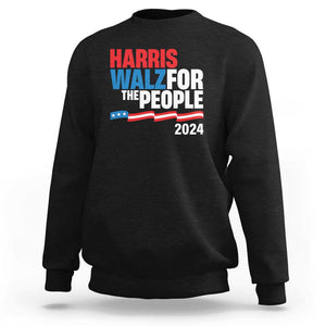 Harris Walz For The People Sweatshirt Presidential Election 2024 American Flag TS11 Black Print Your Wear