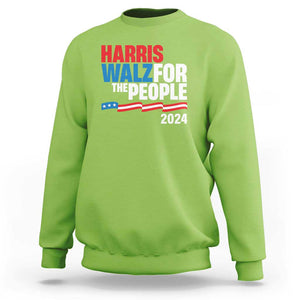 Harris Walz For The People Sweatshirt Presidential Election 2024 American Flag TS11 Lime Print Your Wear