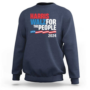 Harris Walz For The People Sweatshirt Presidential Election 2024 American Flag TS11 Navy Print Your Wear