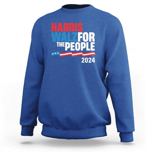 Harris Walz For The People Sweatshirt Presidential Election 2024 American Flag TS11 Royal Blue Print Your Wear