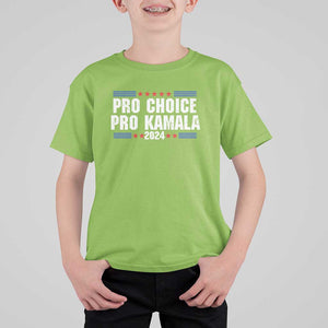 Pro Choice Pro Kamala 2024 T Shirt For Kid Vintage Feminist Women's Rights Stars TS11 Lime Print Your Wear