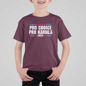 Pro Choice Pro Kamala 2024 T Shirt For Kid Vintage Feminist Women's Rights Stars TS11 Maroon Print Your Wear