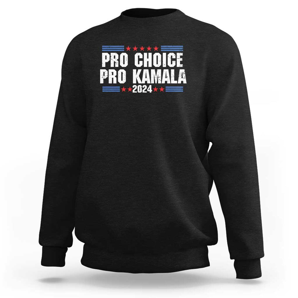 Pro Choice Pro Kamala 2024 Sweatshirt Vintage Feminist Women's Rights Stars TS11 Black Print Your Wear