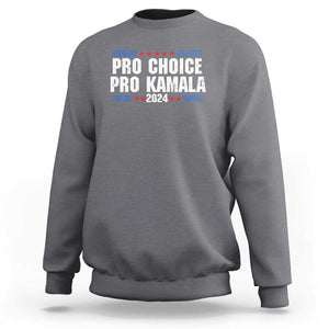 Pro Choice Pro Kamala 2024 Sweatshirt Vintage Feminist Women's Rights Stars TS11 Charcoal Print Your Wear