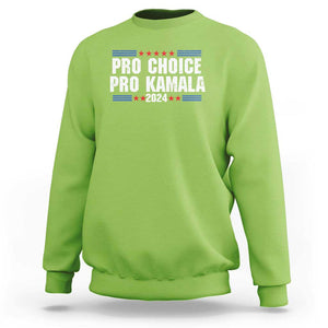 Pro Choice Pro Kamala 2024 Sweatshirt Vintage Feminist Women's Rights Stars TS11 Lime Print Your Wear