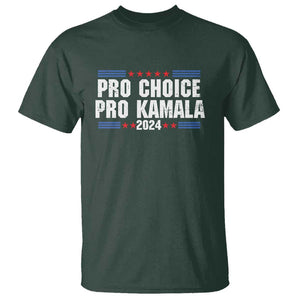 Pro Choice Pro Kamala 2024 T Shirt Vintage Feminist Women's Rights Stars TS11 Dark Forest Green Print Your Wear