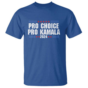 Pro Choice Pro Kamala 2024 T Shirt Vintage Feminist Women's Rights Stars TS11 Royal Blue Print Your Wear