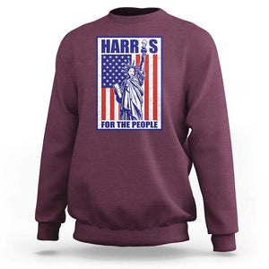 Kamala 2024 Sweatshirt Harris For The People Liberty American Flag TS11 Maroon Print Your Wear