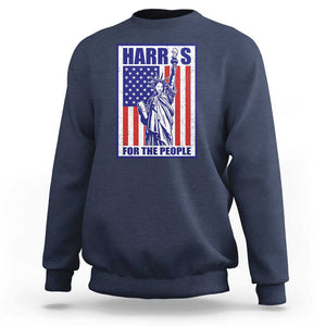 Kamala 2024 Sweatshirt Harris For The People Liberty American Flag TS11 Navy Print Your Wear