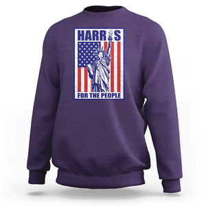 Kamala 2024 Sweatshirt Harris For The People Liberty American Flag TS11 Purple Print Your Wear