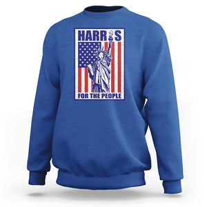 Kamala 2024 Sweatshirt Harris For The People Liberty American Flag TS11 Royal Blue Print Your Wear