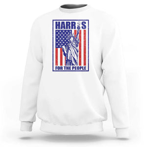 Kamala 2024 Sweatshirt Harris For The People Liberty American Flag TS11 White Print Your Wear