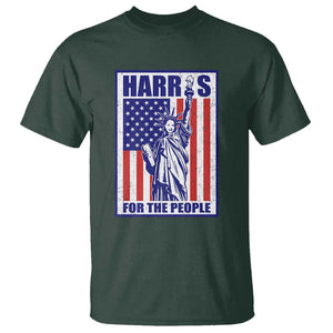 Kamala 2024 T Shirt Harris For The People Liberty American Flag TS11 Dark Forest Green Print Your Wear