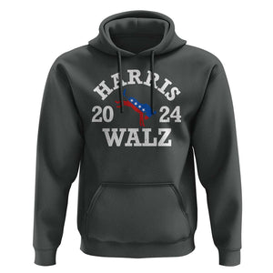 Harris Walz 2024 Hoodie Vintage Patriotic Donkey USA Flag TS11 Dark Heather Print Your Wear