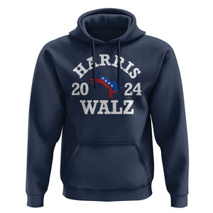 Harris Walz 2024 Hoodie Vintage Patriotic Donkey USA Flag TS11 Navy Print Your Wear