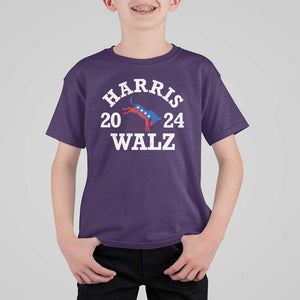 Harris Walz 2024 T Shirt For Kid Vintage Patriotic Donkey USA Flag TS11 Purple Print Your Wear