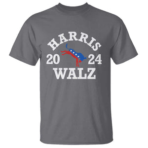 Harris Walz 2024 T Shirt Vintage Patriotic Donkey USA Flag TS11 Charcoal Print Your Wear