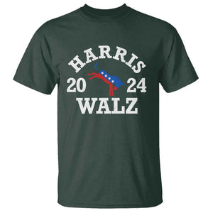 Harris Walz 2024 T Shirt Vintage Patriotic Donkey USA Flag TS11 Dark Forest Green Print Your Wear