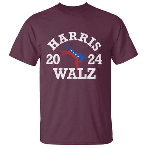 Harris Walz 2024 T Shirt Vintage Patriotic Donkey USA Flag TS11 Maroon Print Your Wear