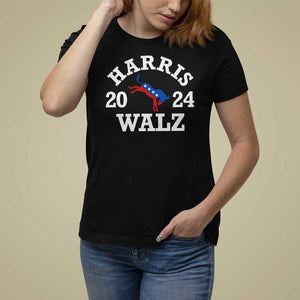 Harris Walz 2024 T Shirt For Women Vintage Patriotic Donkey USA Flag TS11 Black Print Your Wear