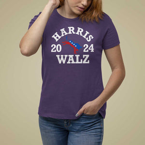 Harris Walz 2024 T Shirt For Women Vintage Patriotic Donkey USA Flag TS11 Purple Print Your Wear