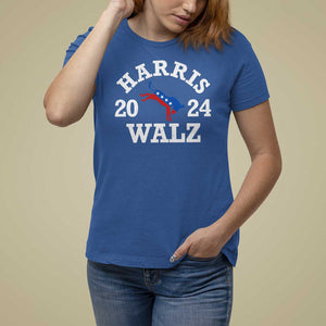 Harris Walz 2024 T Shirt For Women Vintage Patriotic Donkey USA Flag TS11 Royal Blue Print Your Wear