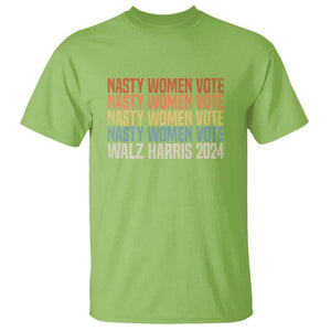 Nasty Women Vote Harris Walz 2024 T Shirt Retro President Election Feminist Voting TS11 Lime Print Your Wear